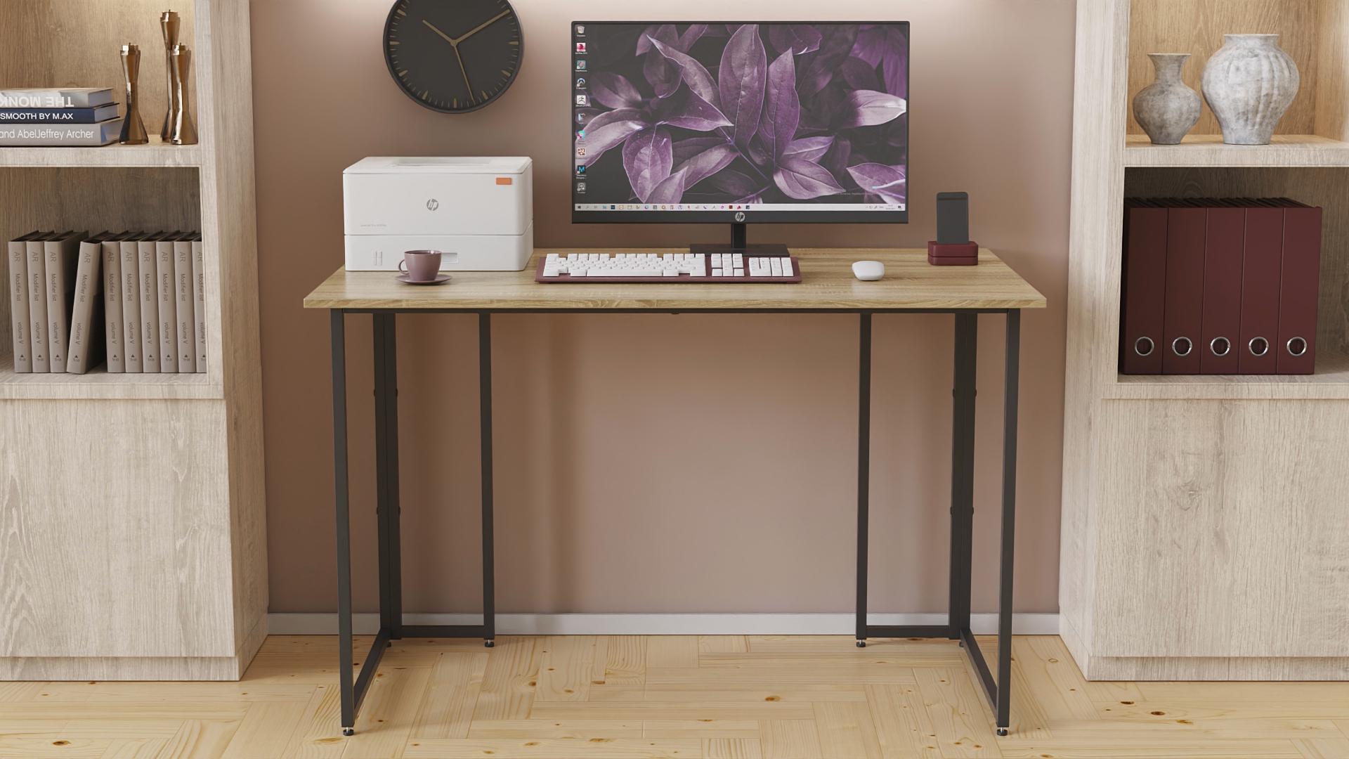 Компьютерный стол Ferrum-decor Ханна ДСП 16 мм 75x140x70 см Черный/Дуб Сонома Трюфель (FRD-103523) - фото 3