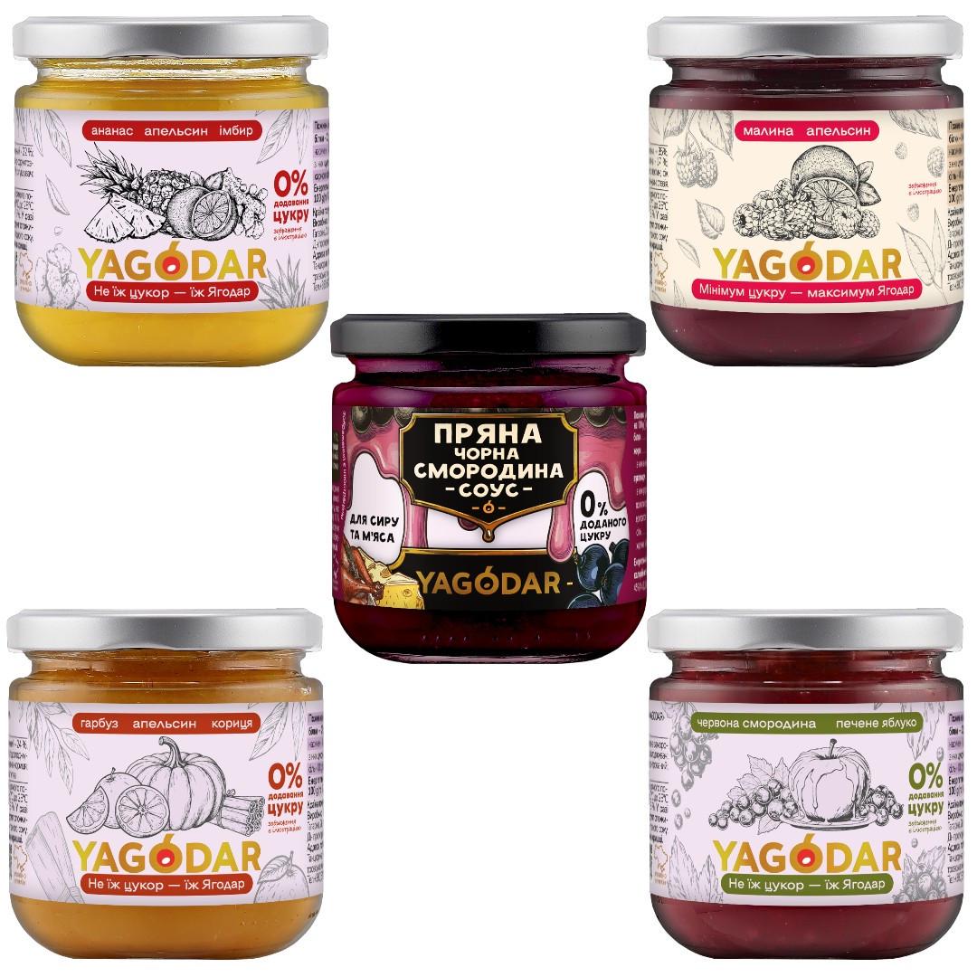Набор джемов и соусов YAGODAR с пряностями 1 кг (2443956428)