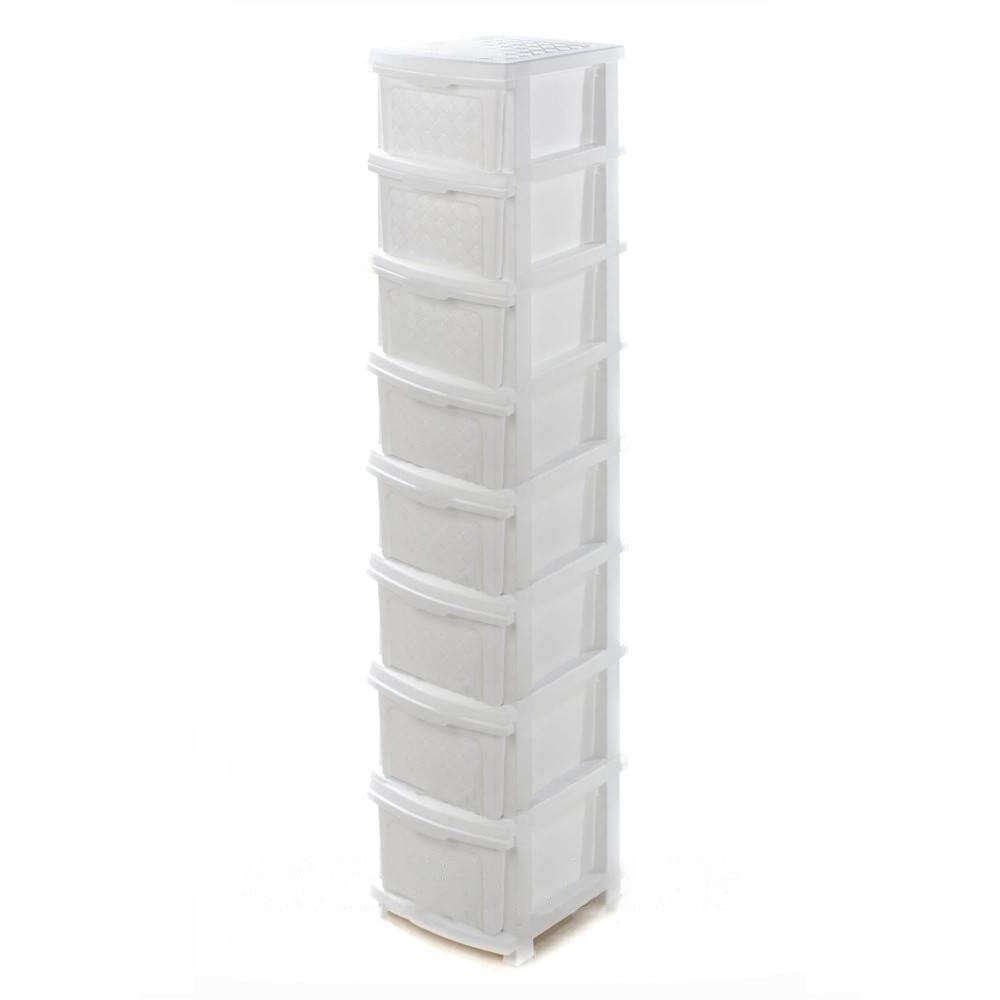 Комод пластиковый R-Plastic ажурный разборный на 8 ящиков Белый (3-11-RP121)