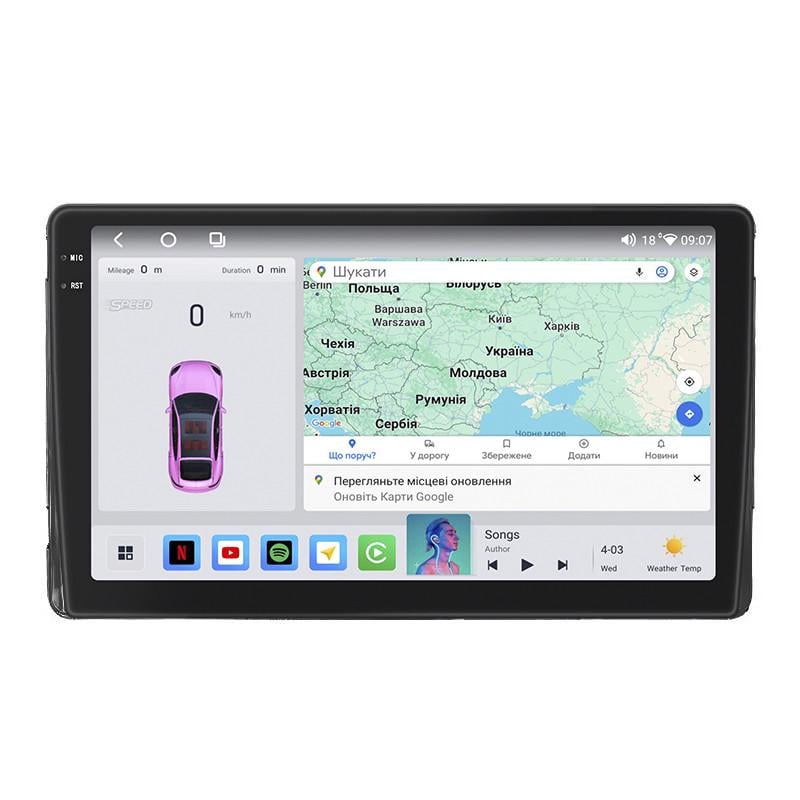 Автомагнітола штатна Lesko для Toyota Matrix II E140 2008-2014 4/64 QLED CarPlay 4G Wi-Fi GPS Prime 9" (22391574)