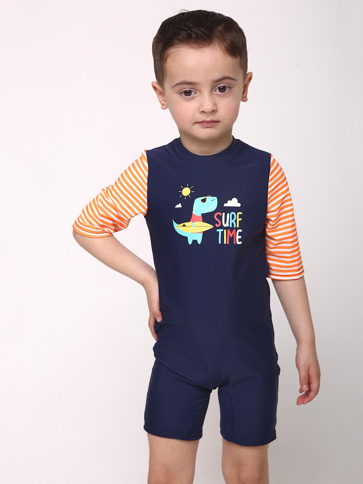 Комбинезон для плавания Keyzi Dino body в полоску 92 см Сине-оранжевый Комбинезон для плавания Keyzi Dino body в полоску 92 см Сине-оранжевый