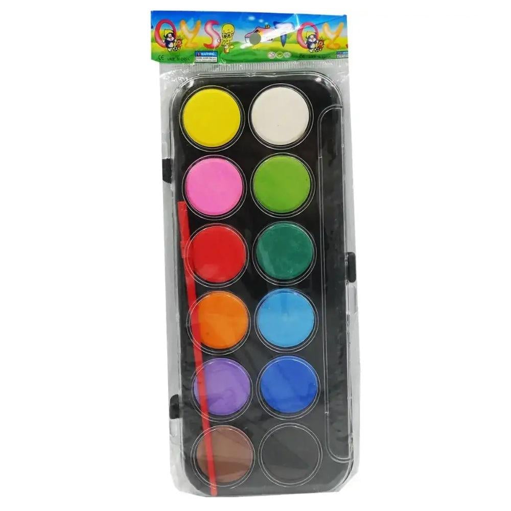 Краски акварельные с кисточкой Stenson WW00557ST 12 цветов (21264745)