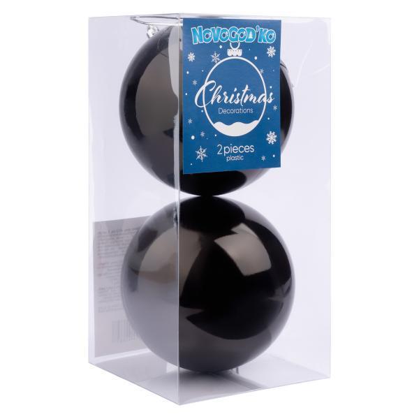 Кулі новорічні Novogod’Ko 12 см перламутр 2 шт. Чорний (974433) Кулі новорічні Novogod’Ko 12 см перламутр 2 шт. Чорний (974433)