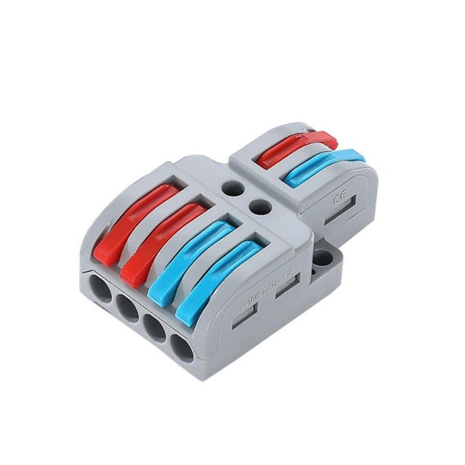 Набор клемм разветвляющих Premium M24A типа WAGO 2 на 4 провода 50 шт. 0,08–4 мм2/12–28AWG 32А 250В рычажный зажим