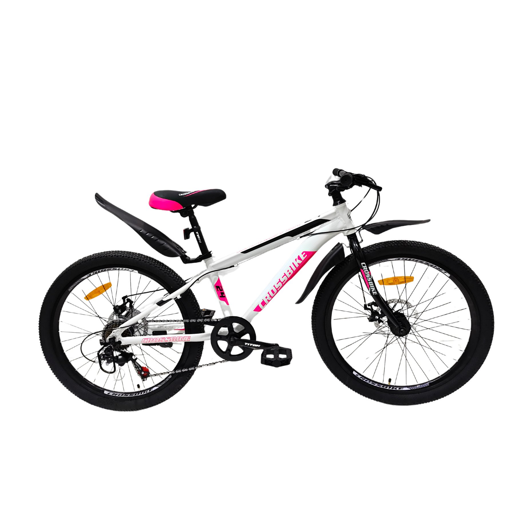 Велосипед Crossbike Dragster 2024 Rigid 24" 11" White/Pink - фото 2