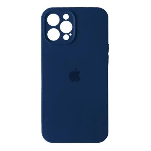Силиконовый Чехол Накладка Закрытая Камера Silicone Case Full Camera Для iPhone 12 Pro Max Midnight Blue
