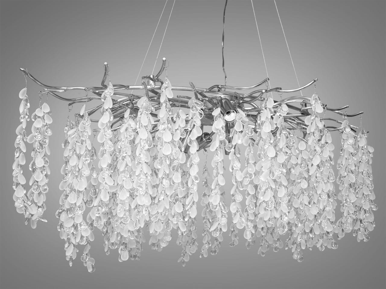 Люстра кришталева 603-L900CH-LS Гліцинія витягнутої форми Хром (2178305610) - фото 4