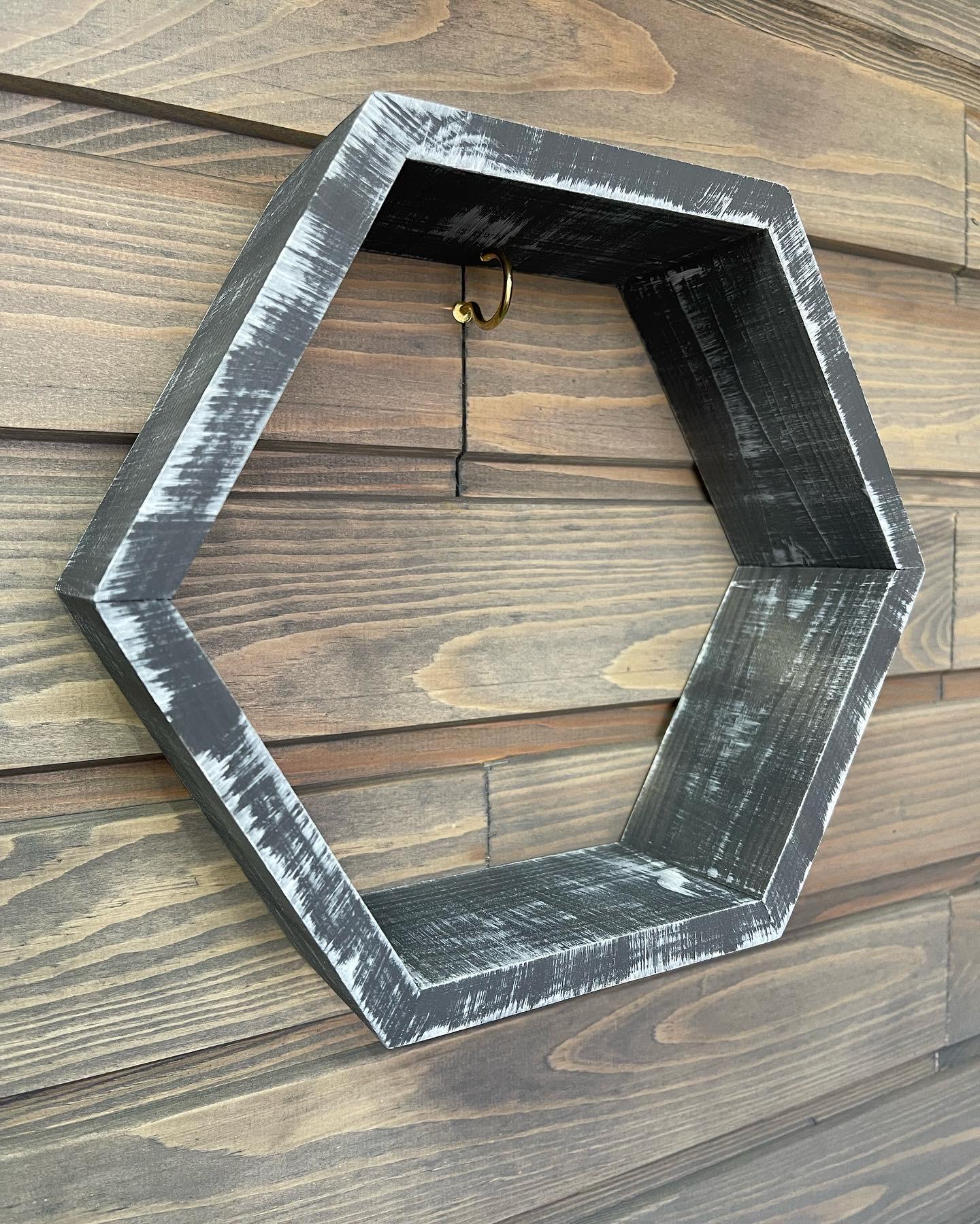 Полки соты деревянные 3шт. Серо-белый (103) - фото 5