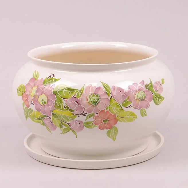 Горшок керамический Flora Круглый с бортиком 4 л (2529)