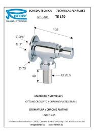 Кран пневматический Remer для слива туалета чаши Генуя 3/4 д (TE17034) - фото 2