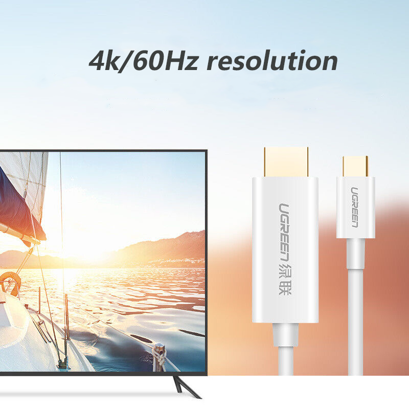 Кабель UGREEN Type-C-HDMI 4K 60Hz відеоконвертер USB-C на HDMI 2.0 Thunderbolt 3 1,5 м Білий (30841) - фото 4