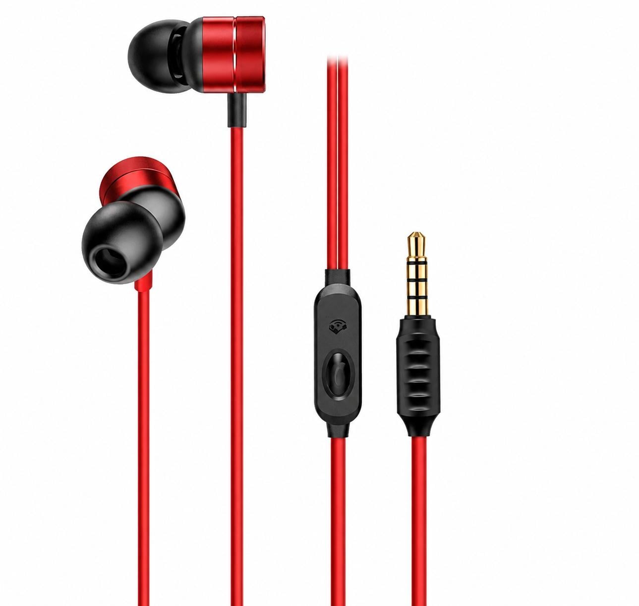 Наушники ведущие вакуумные BASEUS Encok HiFi Stereo 3,5 мм с микрофоном Красный (34121769)