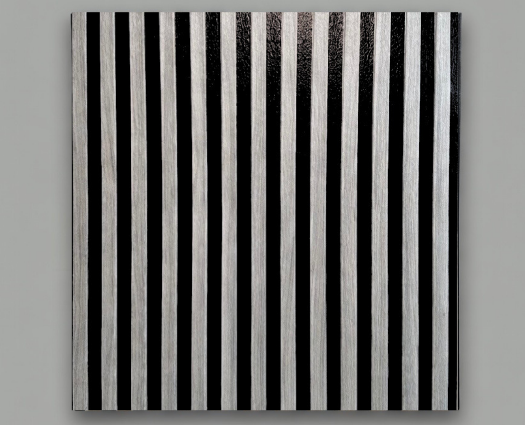 Самоклеящаяся панель 3Д имитация планок 66x67x0,4 см Серо-черный (П2)