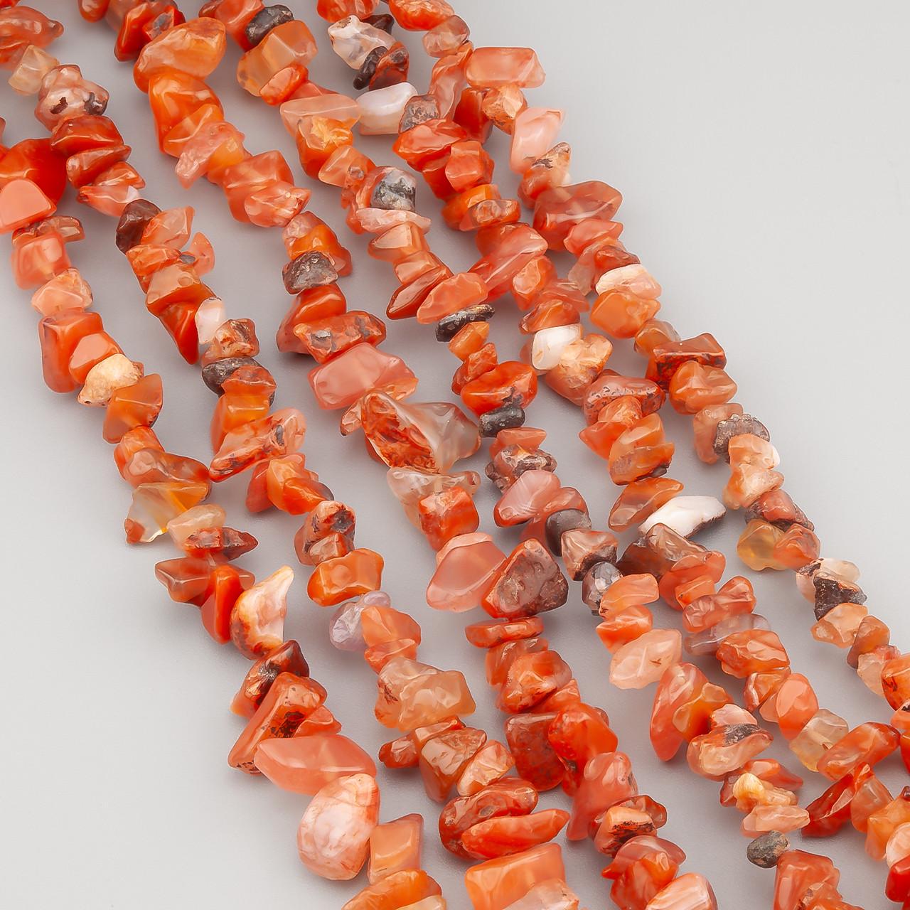 Сердолик сколы крошка из натурального камня 5-10 мм 80 см 1 шт. (НК8001с83)