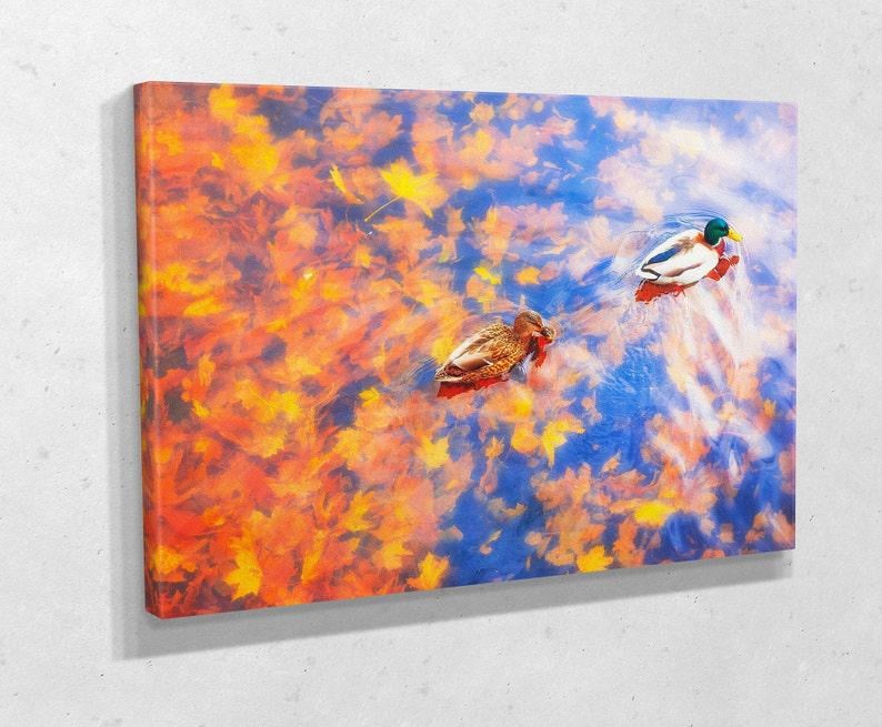 Картина для интерьера Утки на воде 80x54 см (717)
