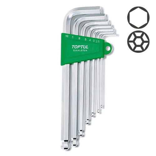 Набор Г-образных шестигранников длинных Toptul GAAL0704 2,5-10 мм 7 шт. (106-112-GAAL0704)