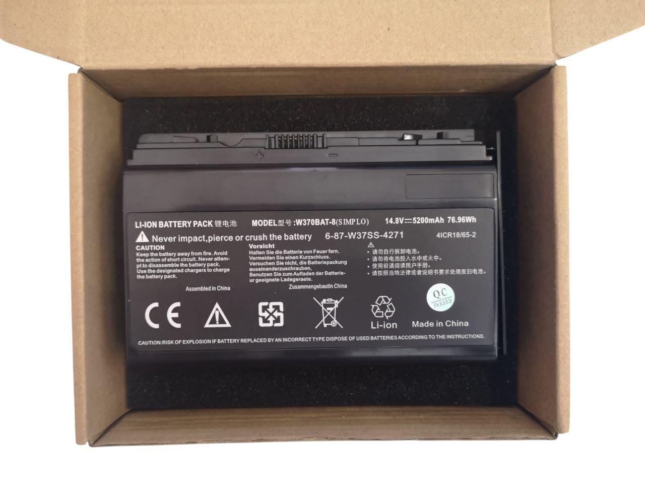 Аккумулятор для Clevo K590S/W350ET/W350ETQ/W37ET/NP6350/NP6370/6-87-W37SS-4271 W370BAT-8 5200 mAh 76,96Wh (000012489)