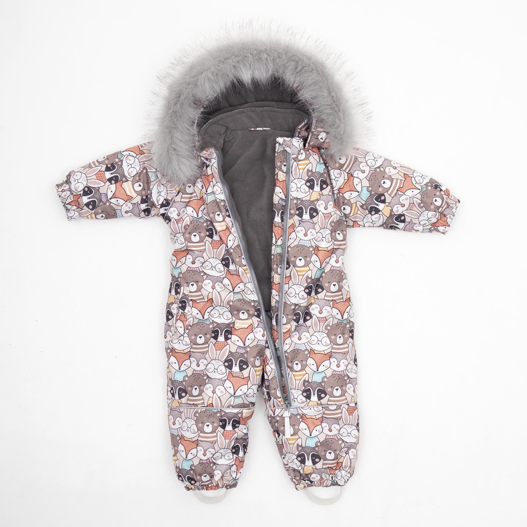 Детский зимний комбинезон с капюшоном DoRechi Аполло Зверята с мехом 80 см (21483) - фото 2 Детский зимний комбинезон с капюшоном DoRechi Аполло Зверята с мехом 80 см (21483) - фото 2