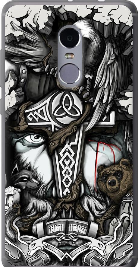 Чехол на Xiaomi Redmi Note 4 Тату Викинг (4098u-352-42517)