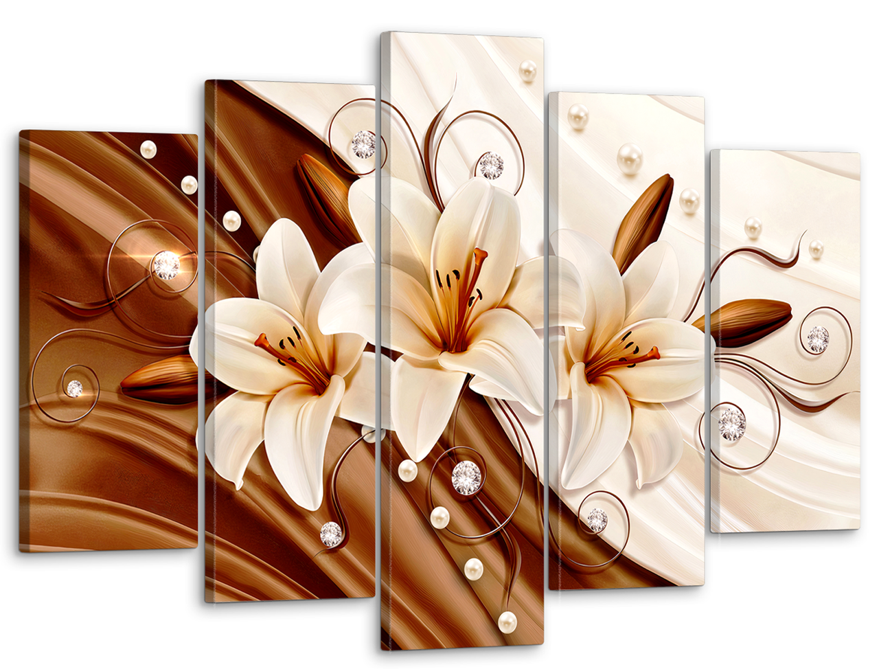 Картина модульная на холсте DK Лилии абстракция 80x125 см (MK50217)