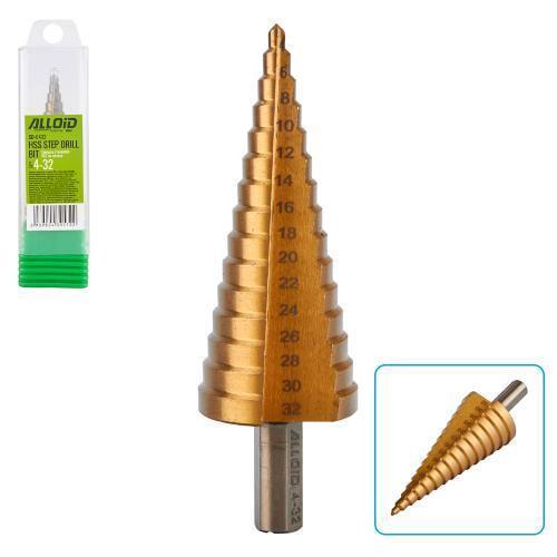 Свердло Alloid ступінчасте по металу HSS 4-32 мм - фото 3 Свердло Alloid ступінчасте по металу HSS 4-32 мм - фото 3