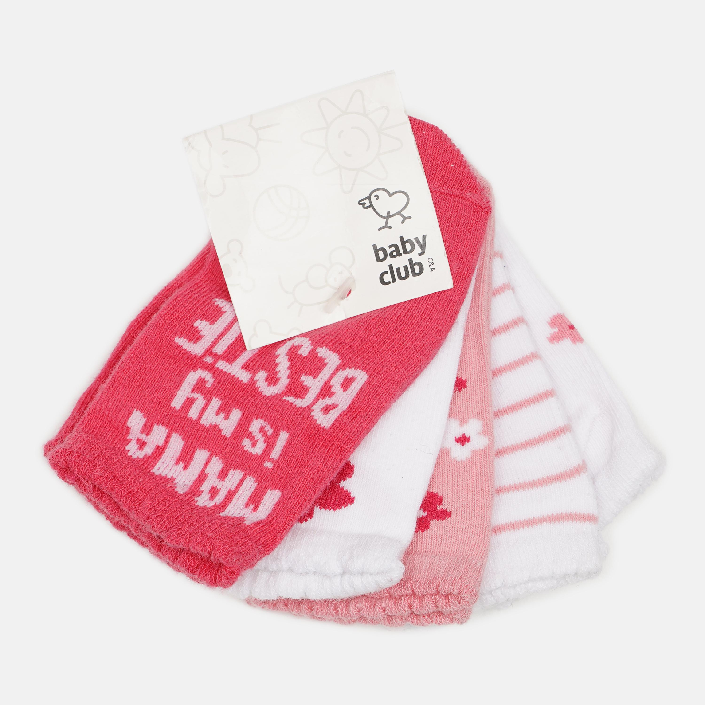 Носки C&A р. 21-23 5 пар Розовый/Белый (3181279840605)