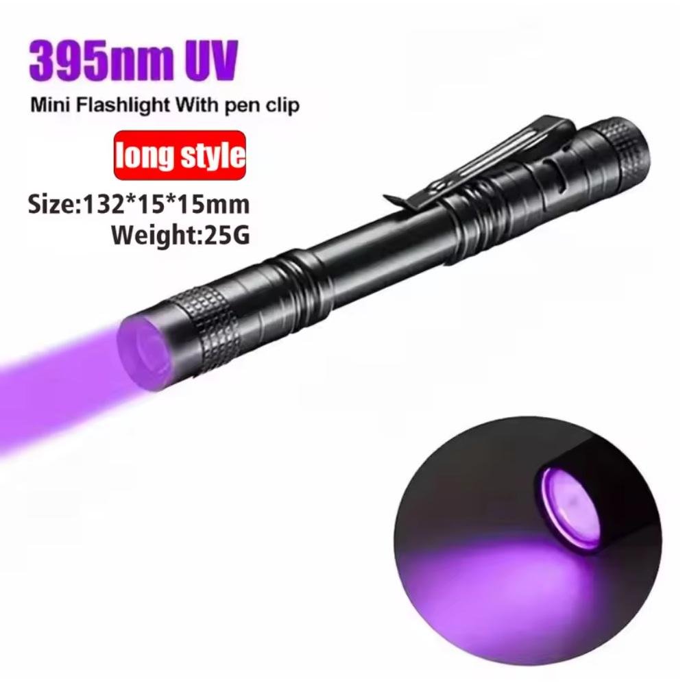 Ліхтарик ультрафіолетовий Type2 Long LED UV Flashlight 395 Portable Mini Ultraviolet Torch 2хАА Black (UVFTT2LK) - фото 2