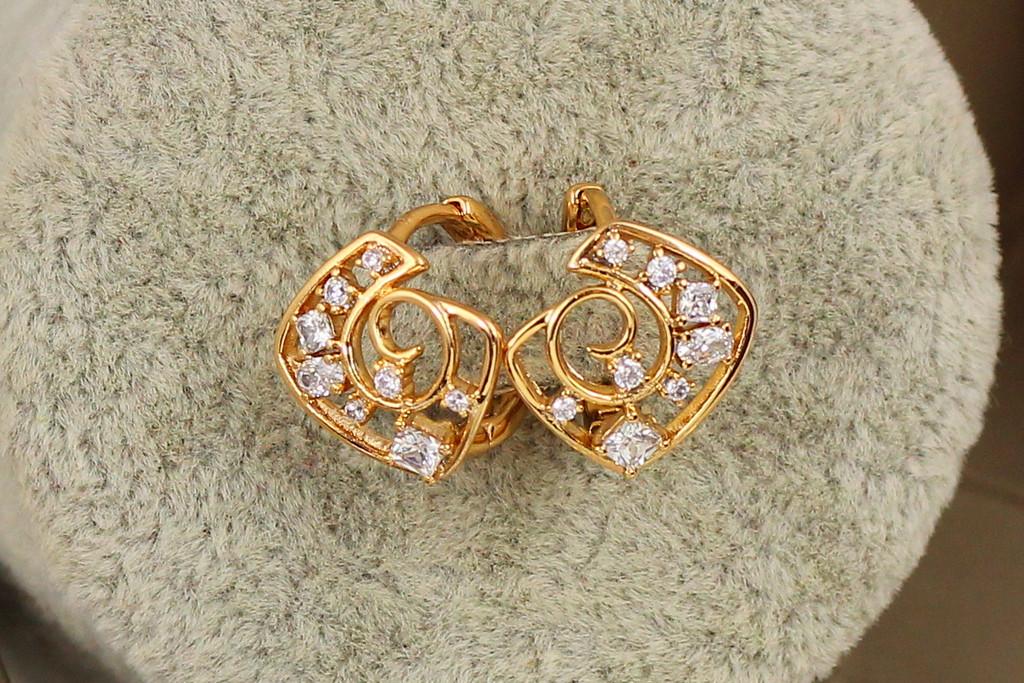 Серьги Xuping Jewelry Загадка 1,4 см Золотистый (1759878487)