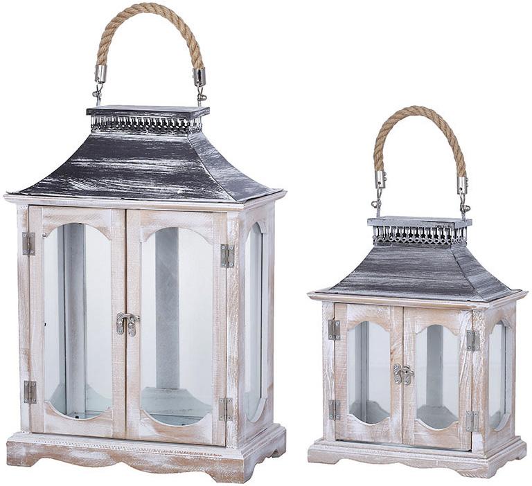 Подсвечник декоративный Nottingham 2шт. 30/41 см Белый с платиной