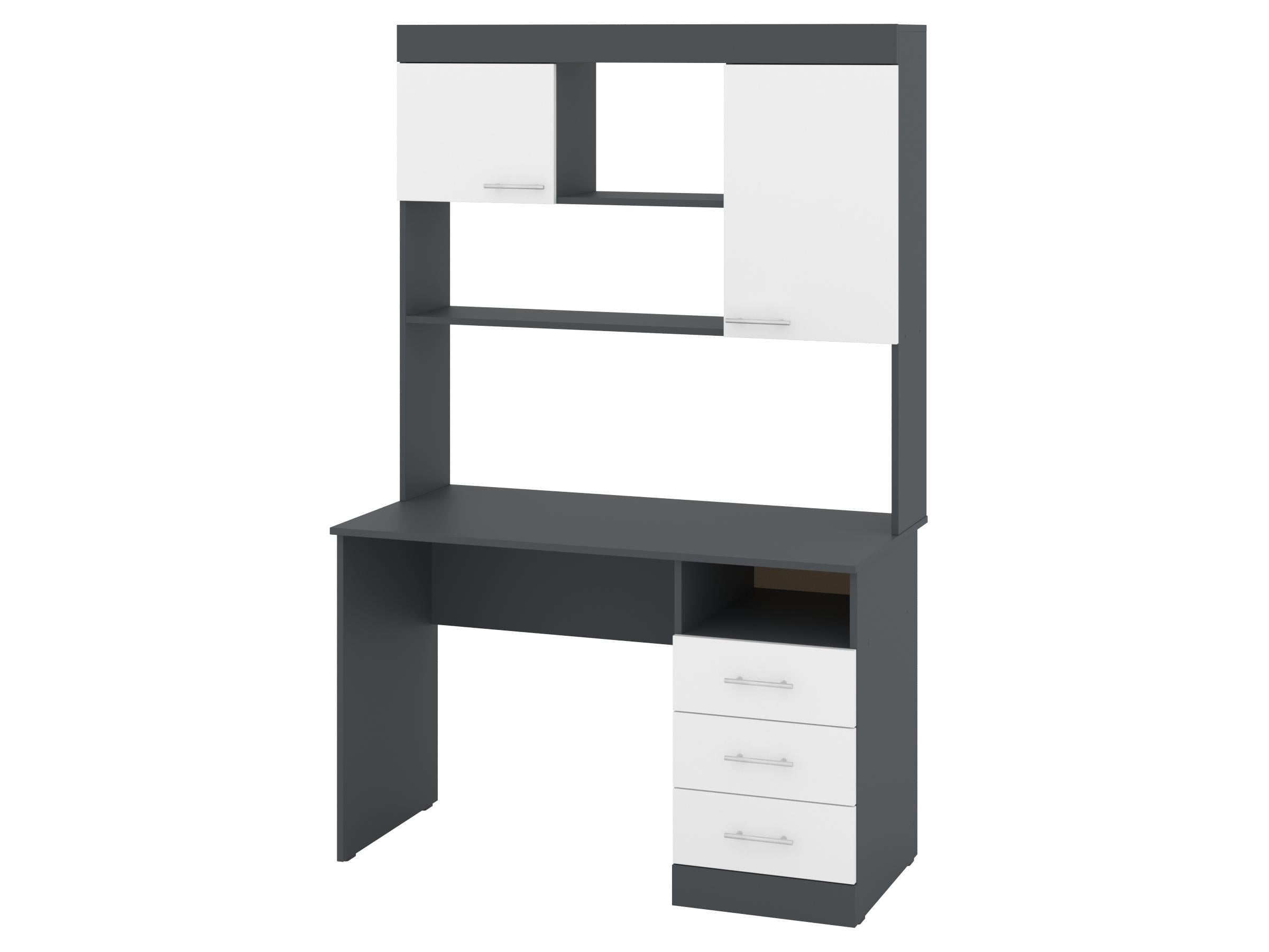 Письменный стол PEHOTIN Альтаир 120х60х75/186,5 см Антрацит/Белый (PN-101244)