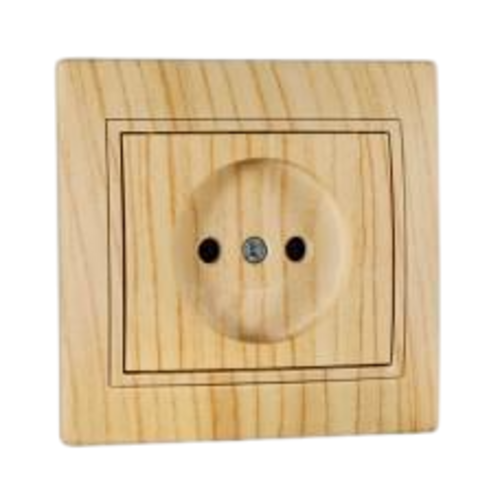 Розетка одинарная без заземления Lezard Mira Дуб выбеленный (00000018478)