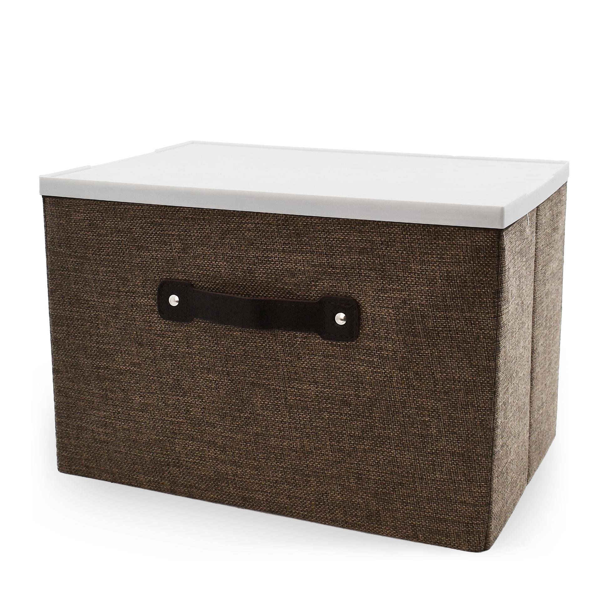 Короб для зберігання Handy Home з пластиковою кришкою 33x23x22 см Коричневий (EH-01L)