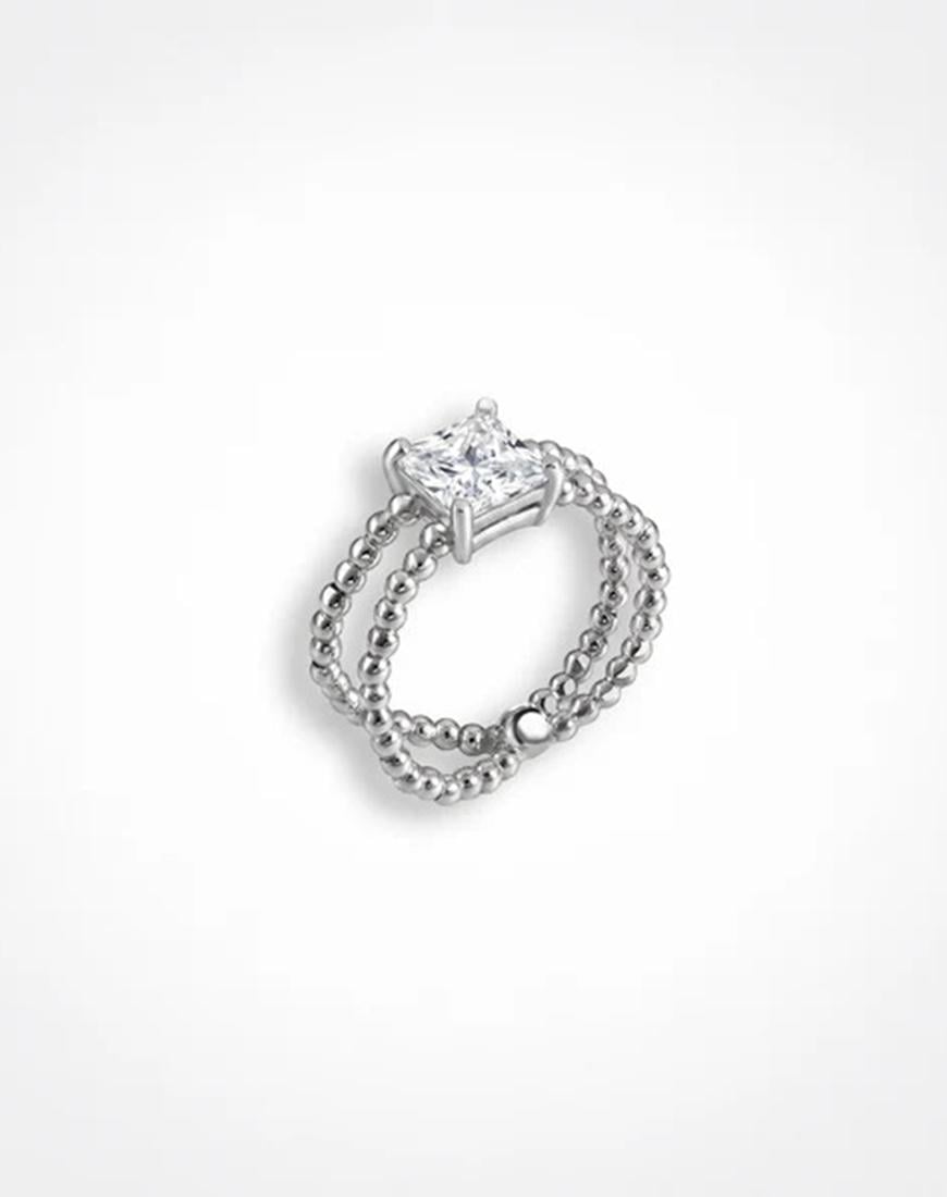 Каблучка Pulse ring жіноча SIERRA SPACE срібна 17.5-19