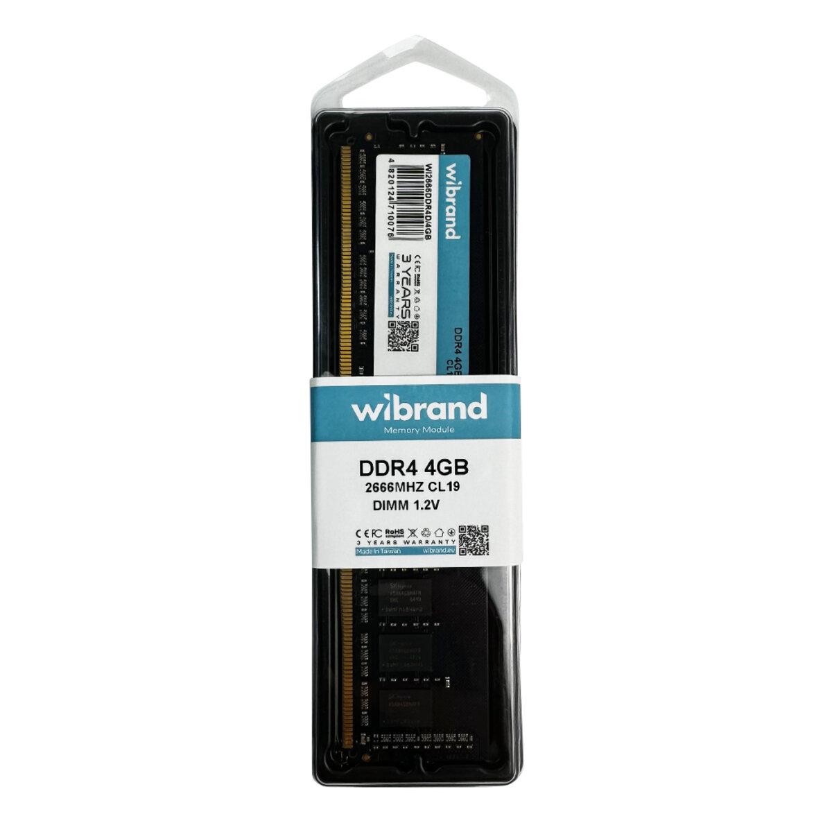 Оперативная память Wibrand DDR4 4 Гб 2666 МГц CL19 DIMM (WI2666DDR4D/4GB) - фото 2