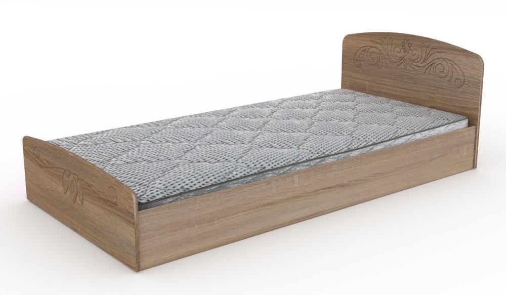 Ліжко односпальне Компаніт Ніжність-90 МДФ дуб Сонома