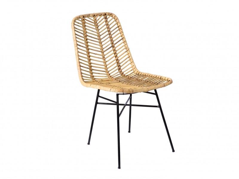 Стул плетеный из ротанга и металла 2 шт. Натуральный (cr-st10875)