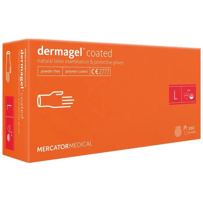 Рукавиці латексні Mercator Medical Dermagel Coated L 100 шт. Білий (20297745) - фото 1