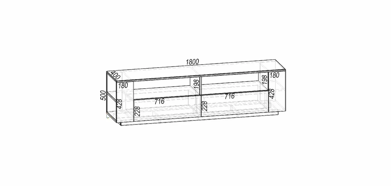 Тумба под TV Kontinent №4 180х40х50 см Венге Магия (83496395) - фото 2 Тумба под TV Kontinent №4 180х40х50 см Венге Магия (83496395) - фото 2