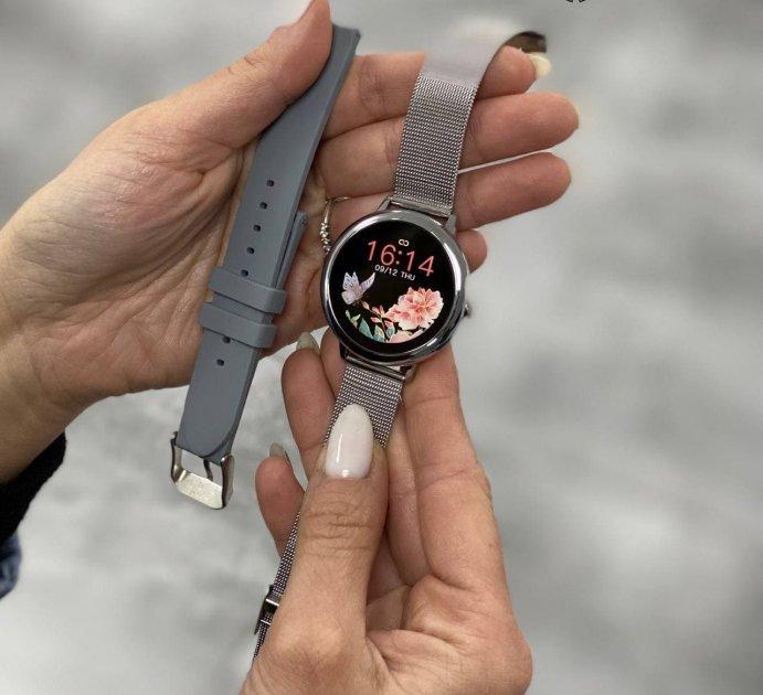 Умные часы Lemfo CF80 Metal с измерением давления и пульсомером Серебристый - фото 2