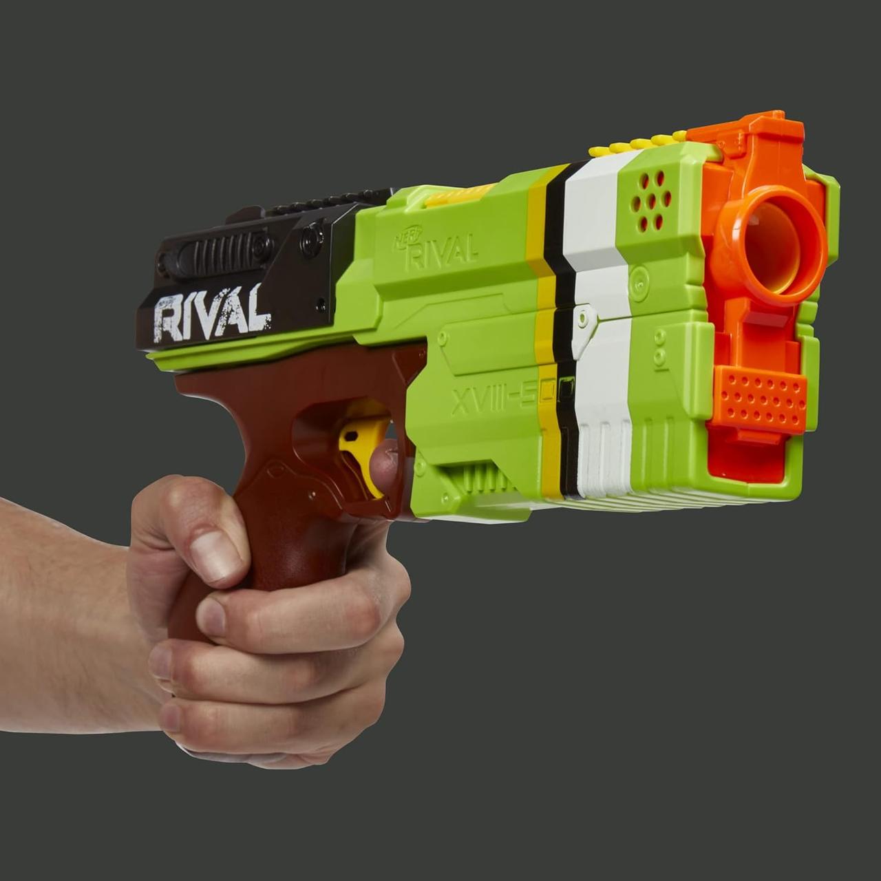 Бластер Nerf Соперник Кронос экстразеленый Rival Kronos Exclusive Green XVIII-500 (F4731) - фото 6 Бластер Nerf Соперник Кронос экстразеленый Rival Kronos Exclusive Green XVIII-500 (F4731) - фото 6