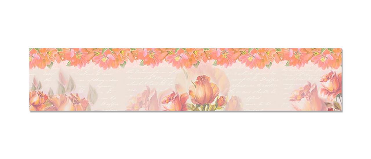 Фартук кухонный Пастельные розы 60х300 см Красный