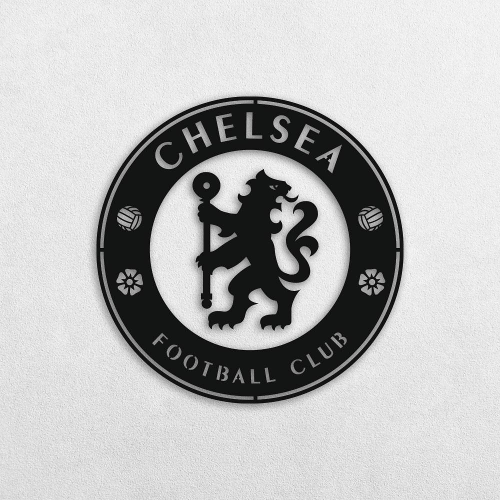 Настенное панно из дерева TWD FC Chelsea 40х40 см Черный (WALL51014)
