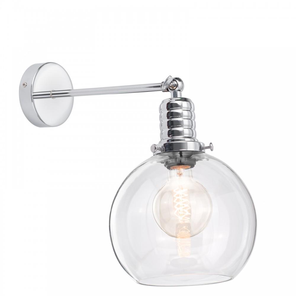 Настенный светильник Ретро Sphere Clear Jazz Collection из прозрачного стекла Chrome (WL-JC0003/CHR) - фото 1 Настенный светильник Ретро Sphere Clear Jazz Collection из прозрачного стекла Chrome (WL-JC0003/CHR) - фото 1