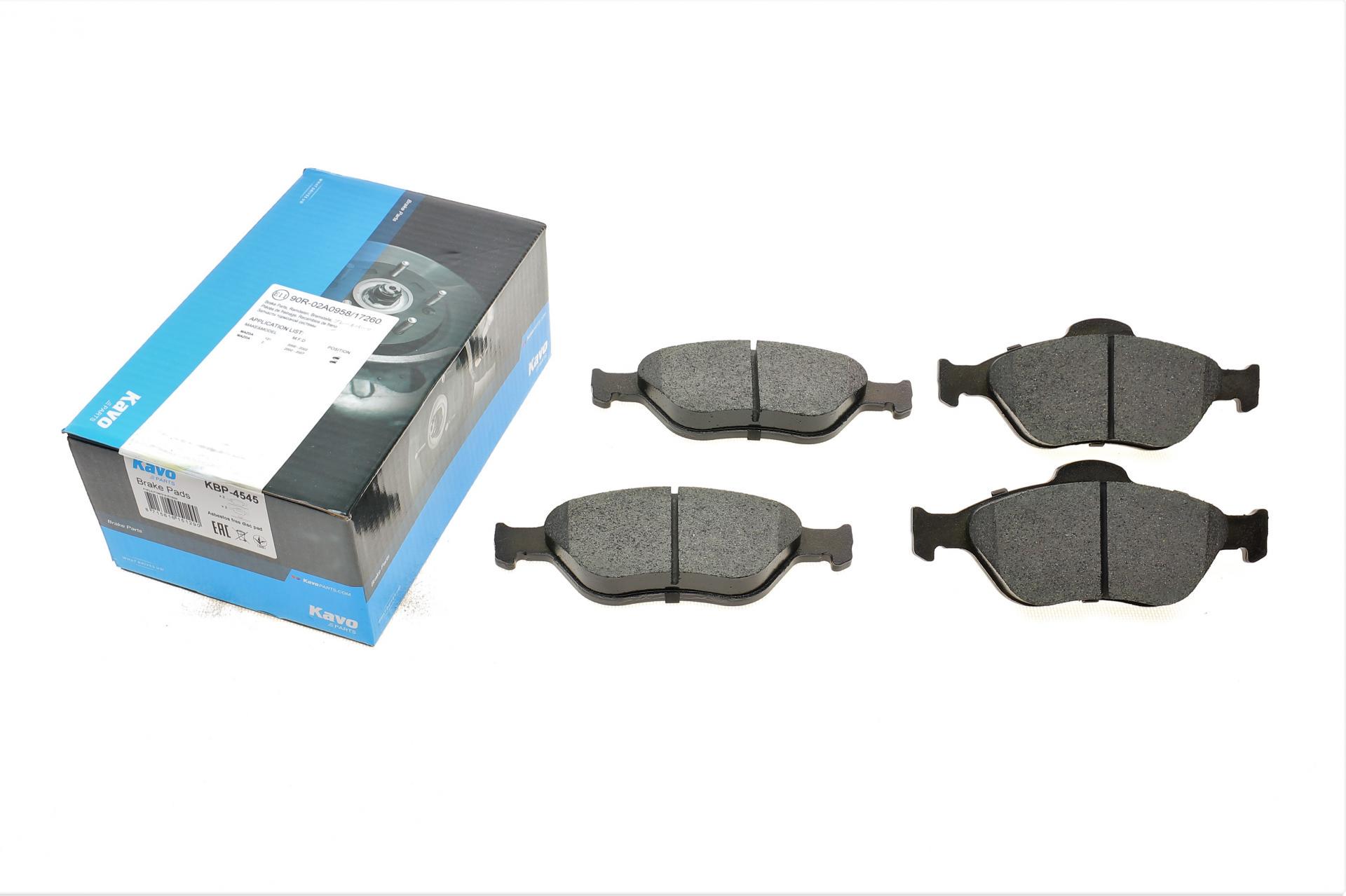 Колодки тормозные передние KAVO PARTS Ford Fiesta 95-10/Fusion/Ka 02-12/Mazda 121 96-03/Mazda 2 03-07 (KBP-4545 KAVO PARTS)