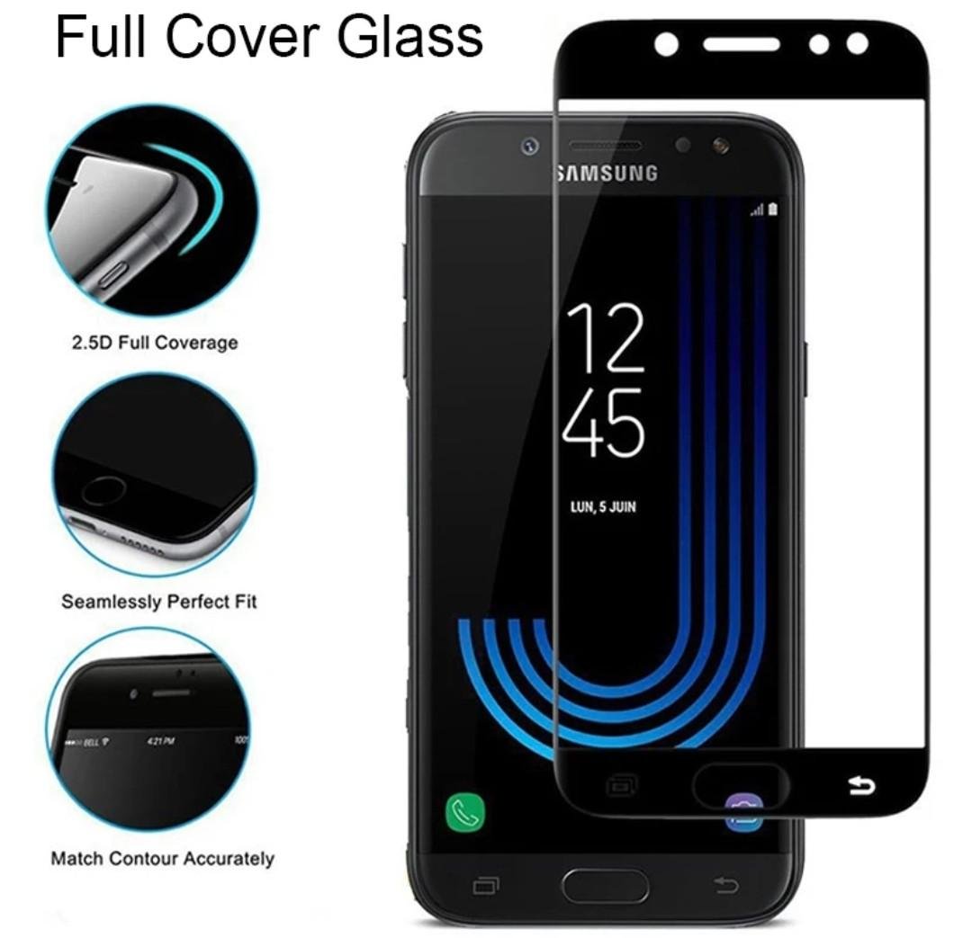 Загартоване захисне скло на Samsung J7 2017 / Повне покриття / Чорне
