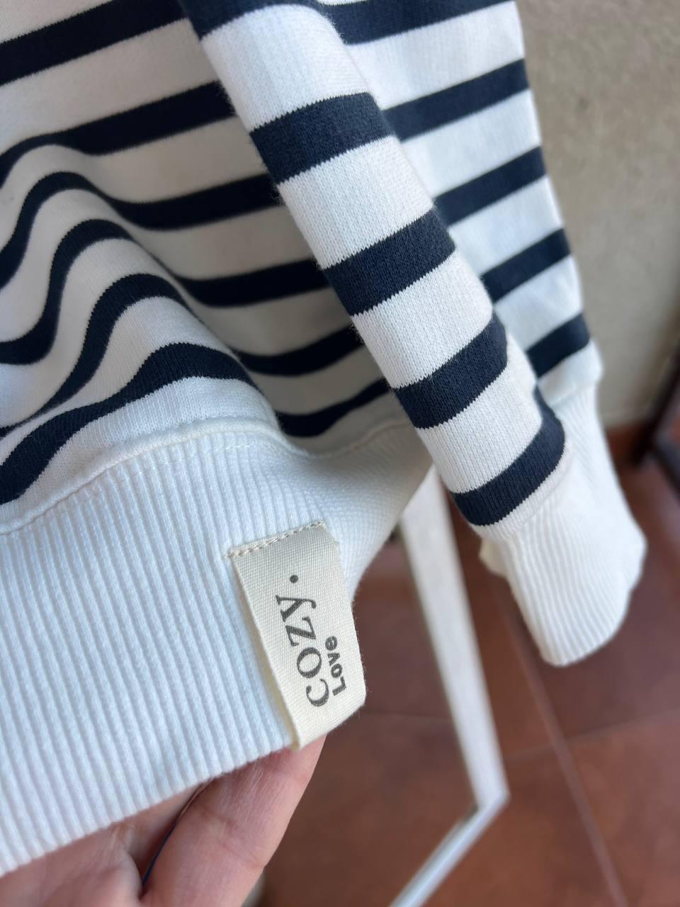 Світшот жіночий PEPPER MINT 24-31 подовжений в смужку OS Білий (892) - фото 6