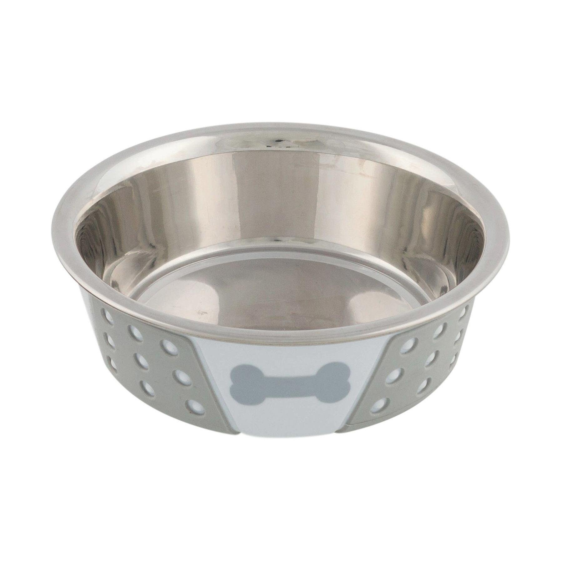 Миска для собак Trixie на резиновой основе металлическая с пластиковым покрытием 14 см Белый (25255)