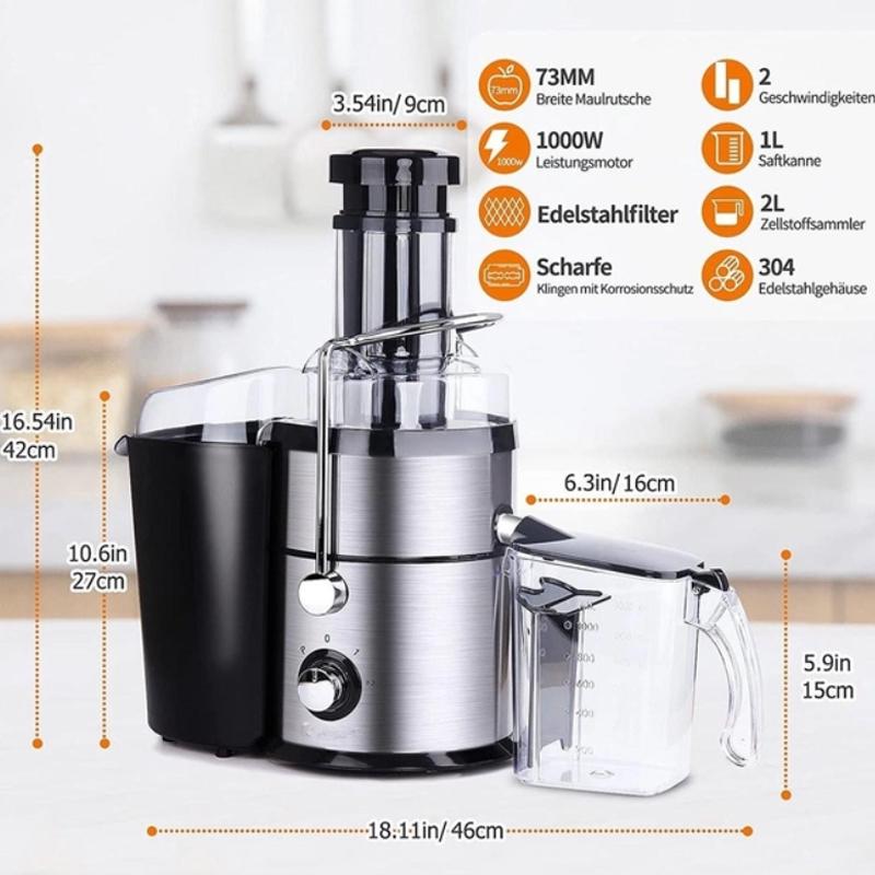 Соковитискач відцентровий Royalty Line RL-PJ19002 1000 Вт 2 швидкості Silver - фото 9