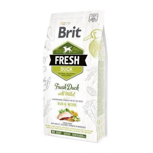 Корм сухой Brit Fresh для взрослых активных собак с уткой и пшеном 25 кг