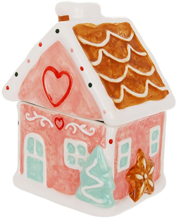 Банка для солодощів зефірно-пряничний будиночок 350 мл Рожевий - фото 1 Банка для солодощів зефірно-пряничний будиночок 350 мл Рожевий - фото 1